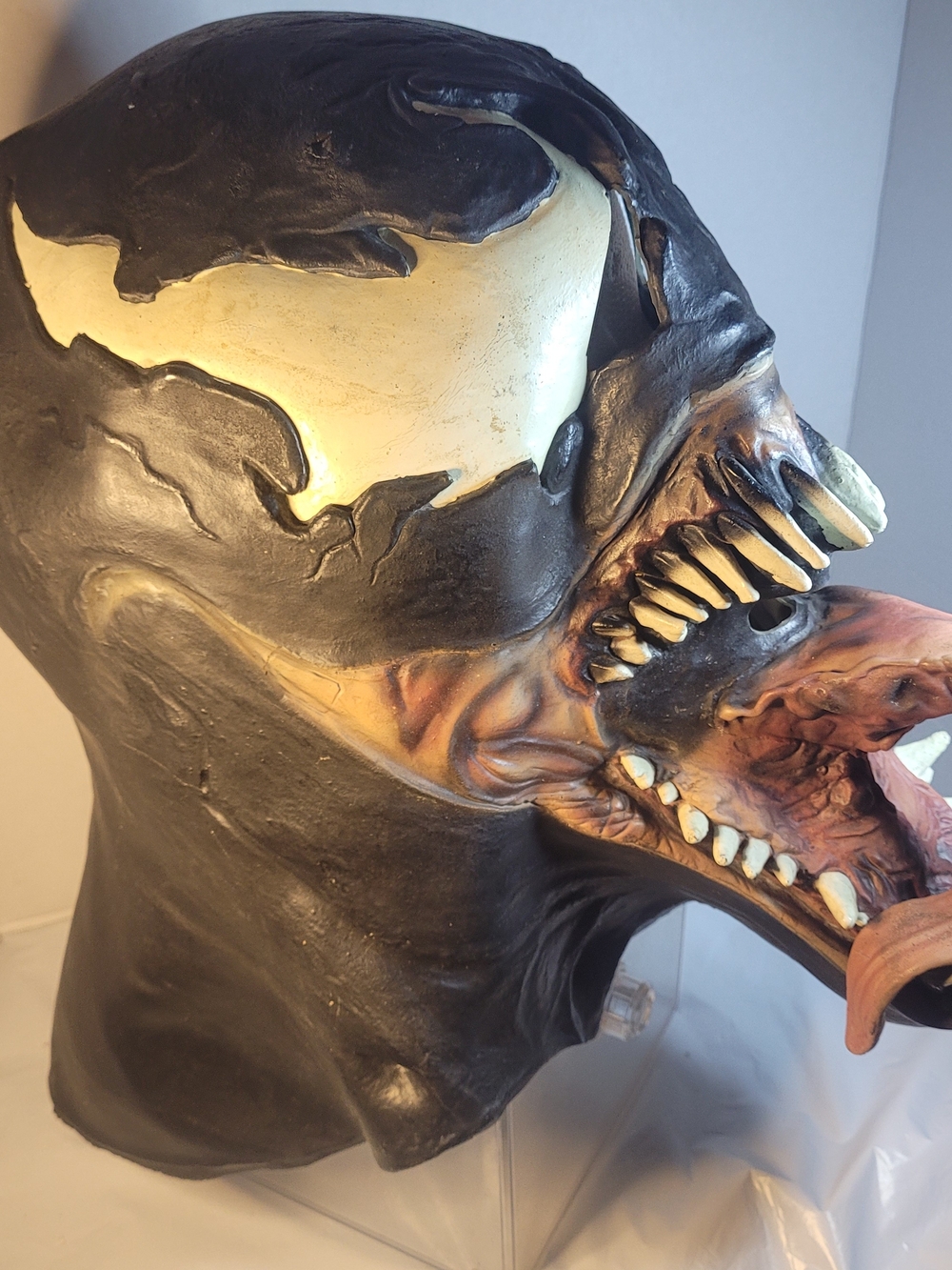 Vintage 2002 Disguise Venom Adult Latex Mask Marvel Spider-Man Full Overhead W